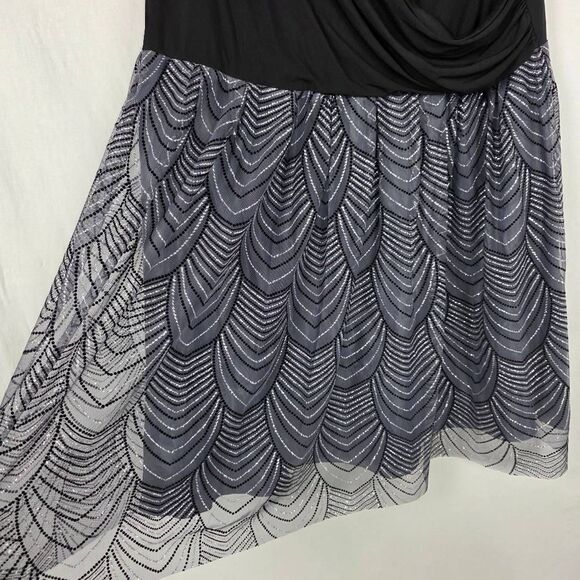 SLNY Black Grey Sequined Cocktail Dress Women’s 24W - Picture 4 of 10